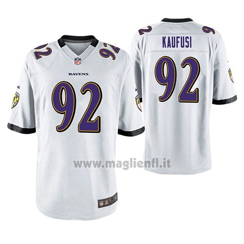 Maglia NFL Game Baltimore Ravens Bronson Kaufusi Bianco
